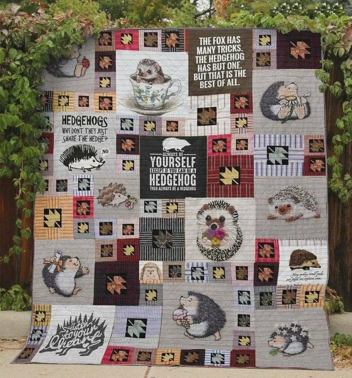Al Be Yelf Except If You Can Be A Hedgehog Then Al Be A Hedgehog Quilt Blanket Greattomized Blanket G For Birthday C Thgiving