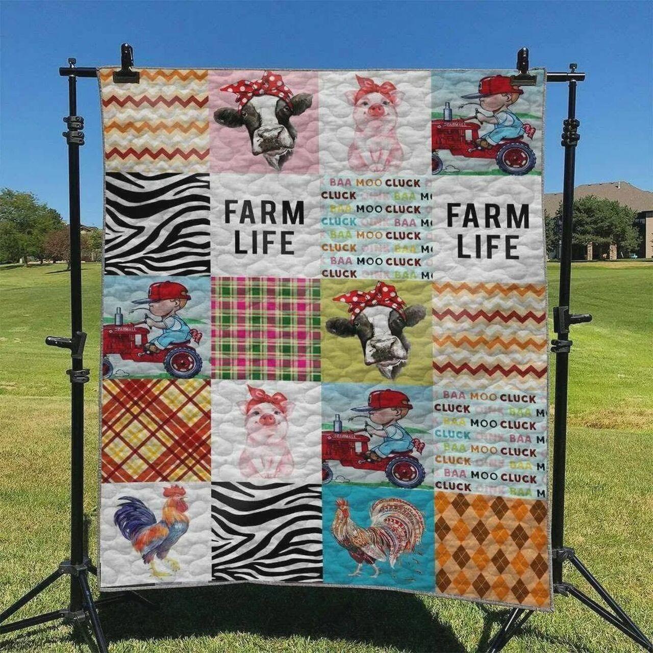 Farm Farm Life With Everythin Simple Quilt Blanket Greattomized Blanket G For Birthday C Thgiving
