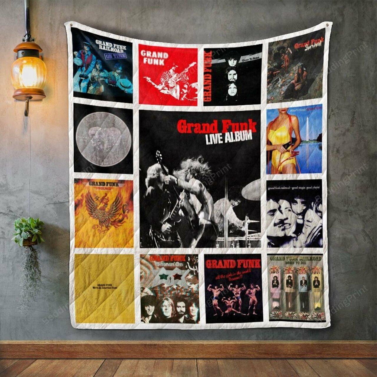 Grand Funk Railroad 2 Album Co Quilt Blanket