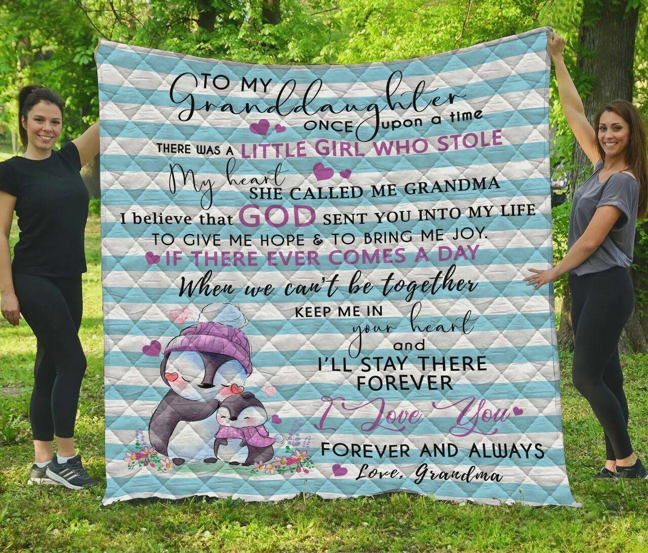 onalized Penguin To My Granddaughter Quilt Blanket From Grandma I Love You Forever And Al Greattomized Blanket G For Birthday C Thgiving