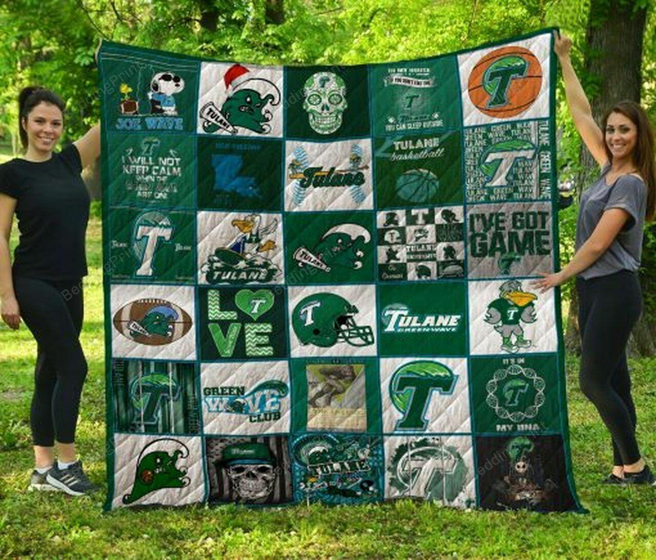 Ncaa Tulane Green Wave Quilt Blanket #1140