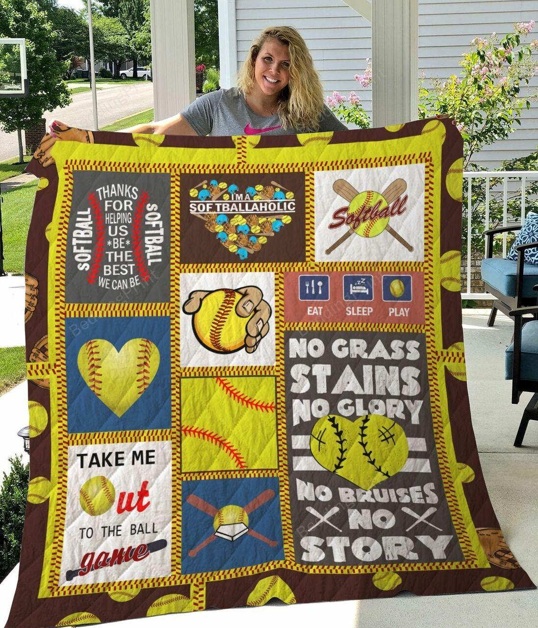Softball Eleep Play Quilt Blanket Greattomized Blanket G For Birthday C Thgiving