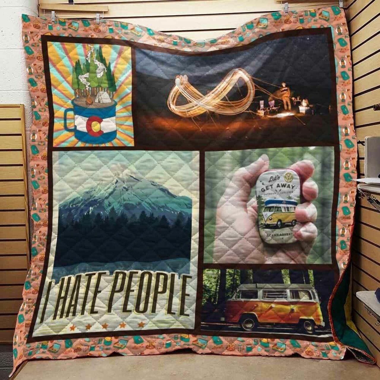 Camp I Hate People Blanket Th1707 Quilt
