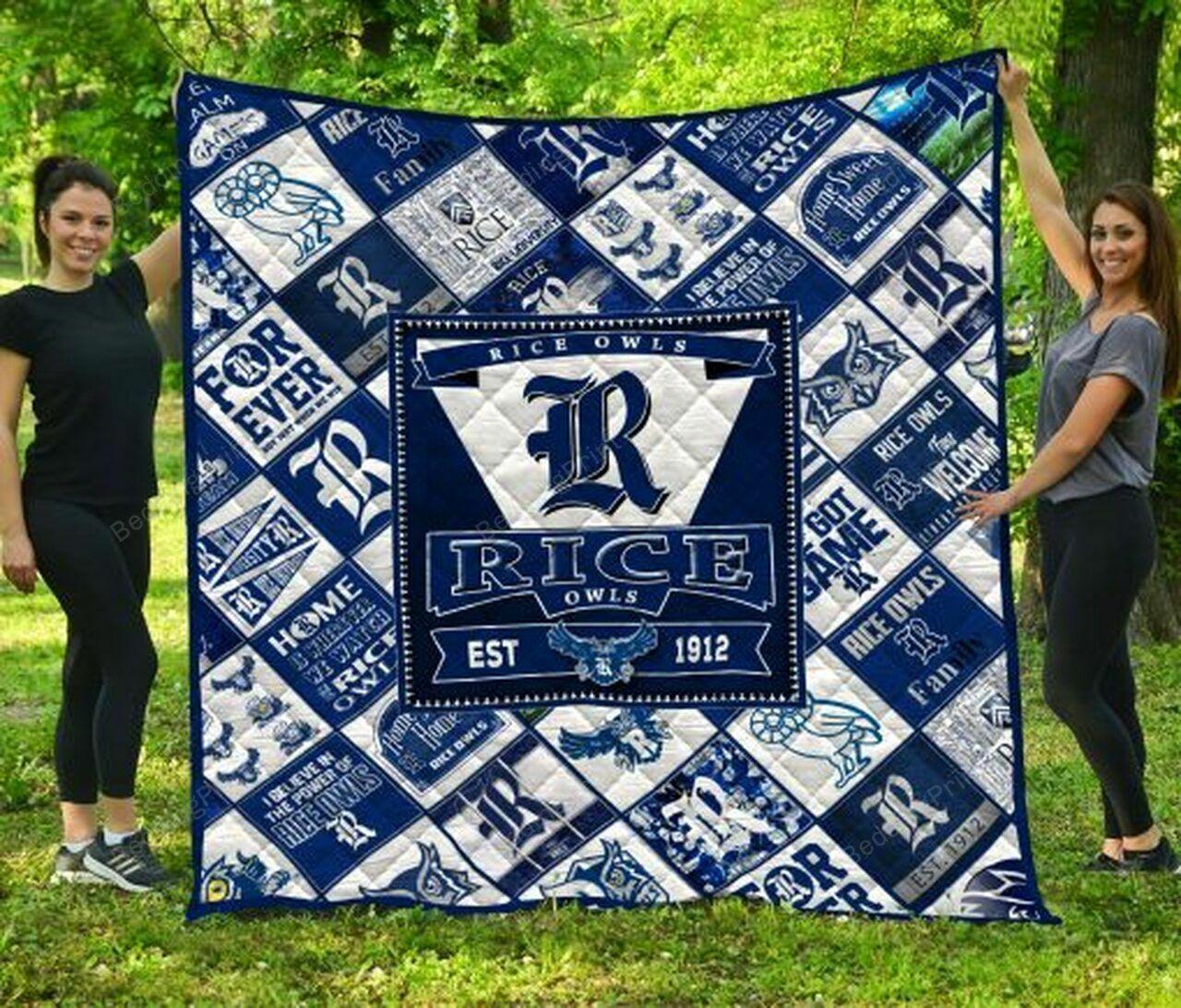 Ncaa Rice Quilt Blanket #1308