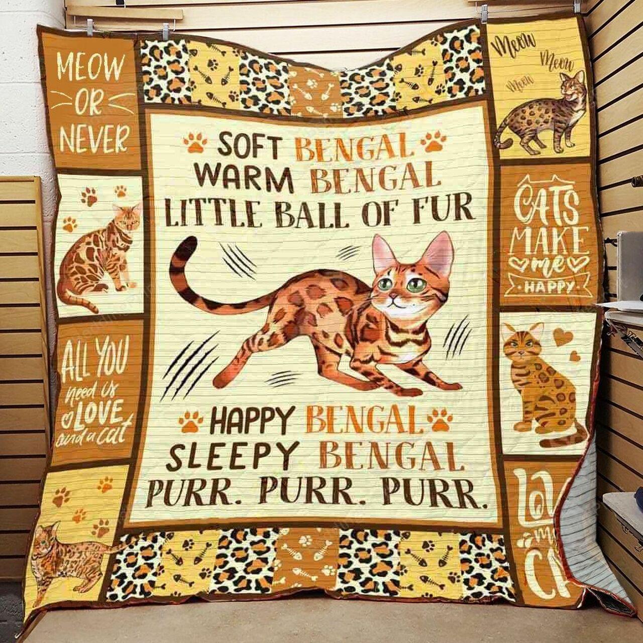 Bengal Cat Little Ball Of Fur Quilt Blanket Greattomized G For Birthday C Thgiving