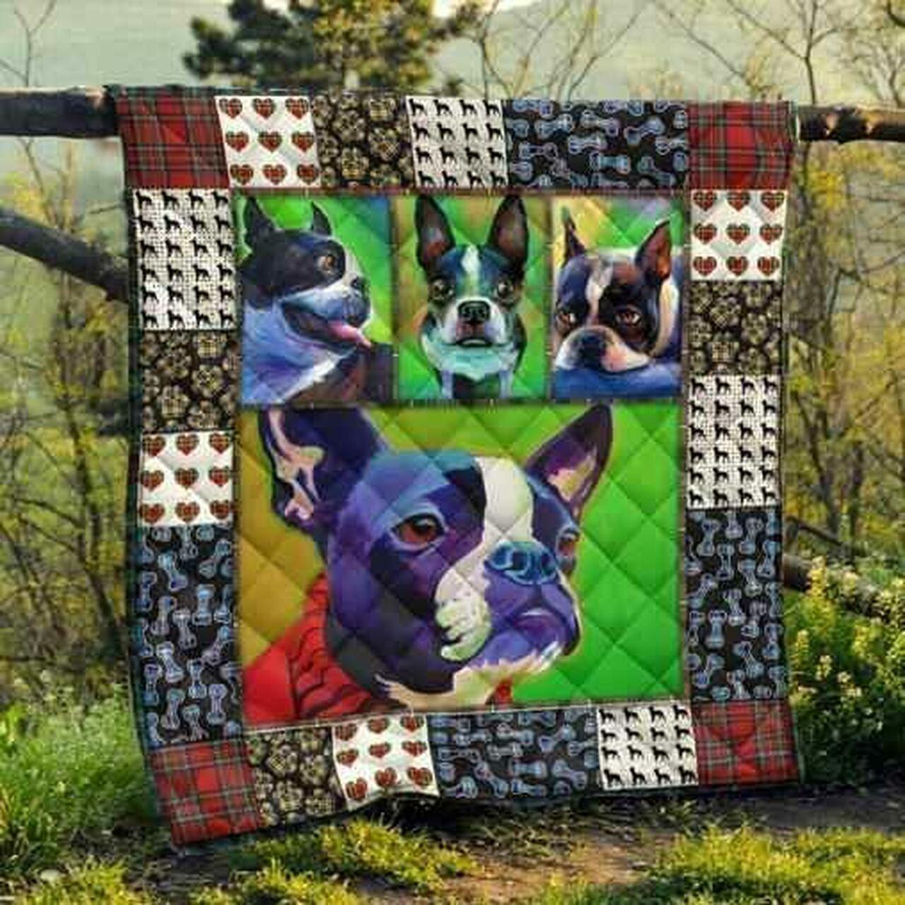 Cuteton Terrier Dog Blanket Th1807 Quilt
