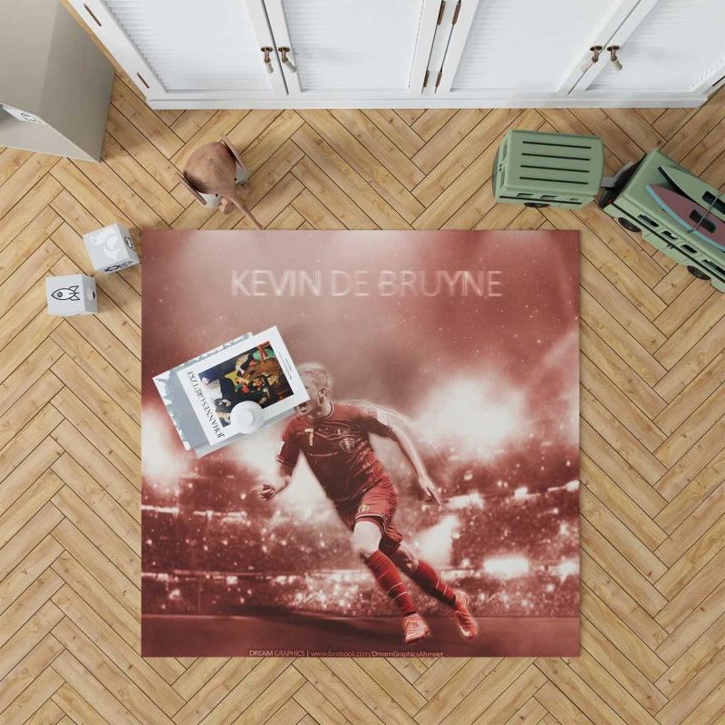 Energetic Soccer Player Kevin De Bruyne Rug