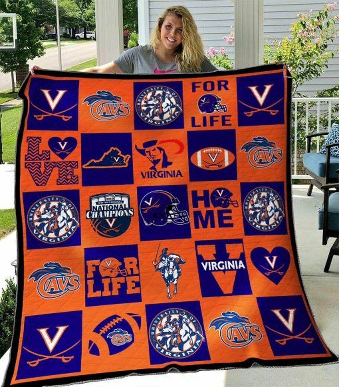 Ncaa Virginia Caval Quilt Blanket #248