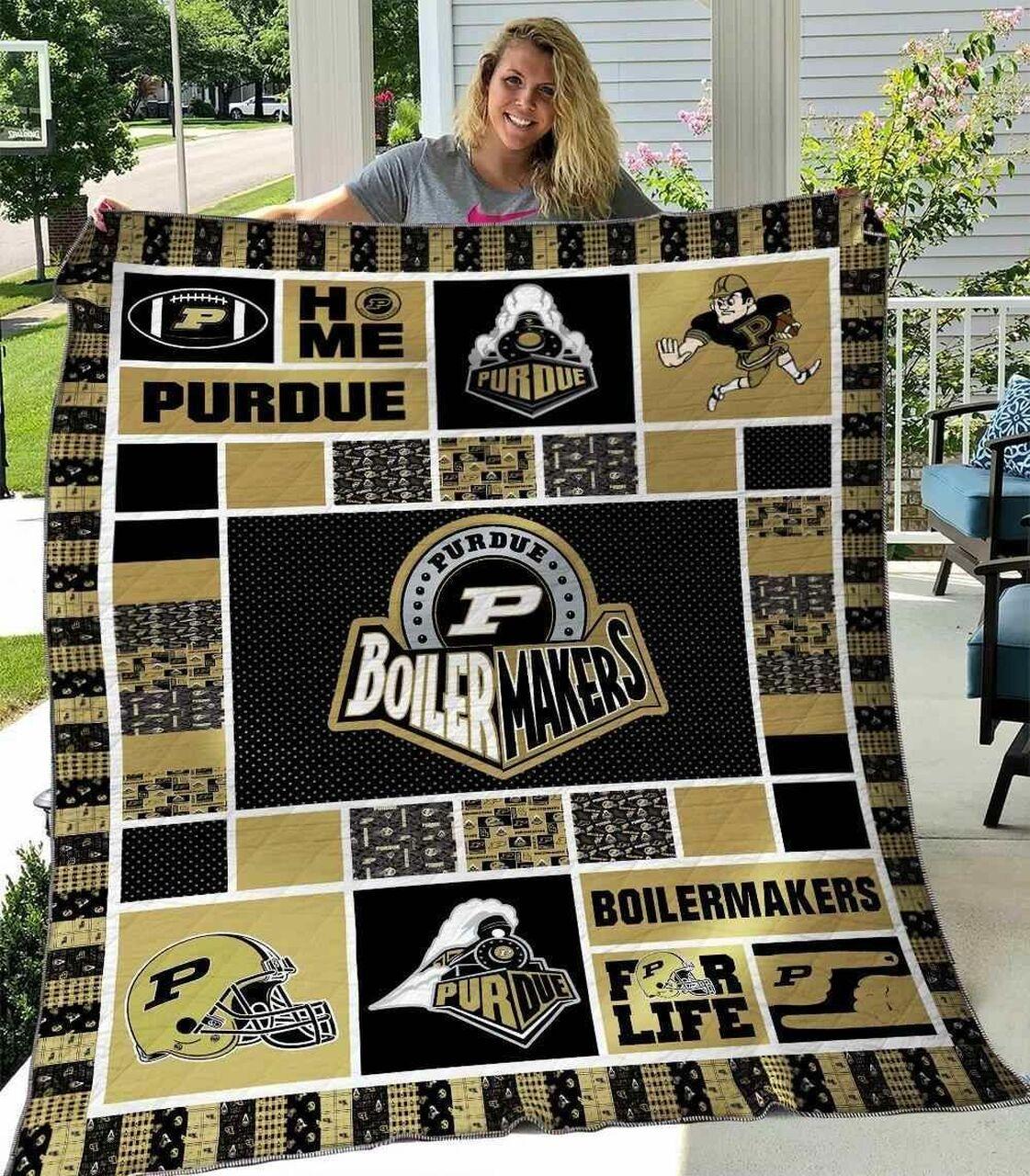 Purdue Boilerma Blanket Th1607 Quilt