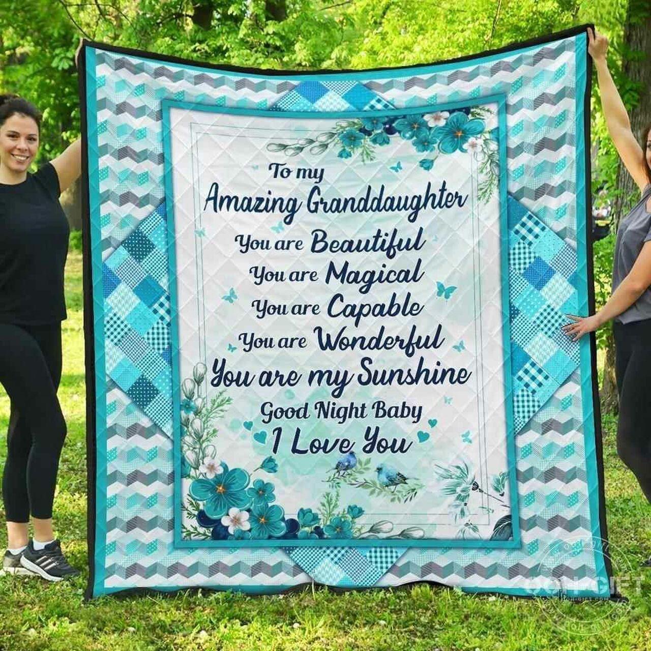 Granddaughter Amazing Daughter Good Night Baby Blanket Th0807 Quilt