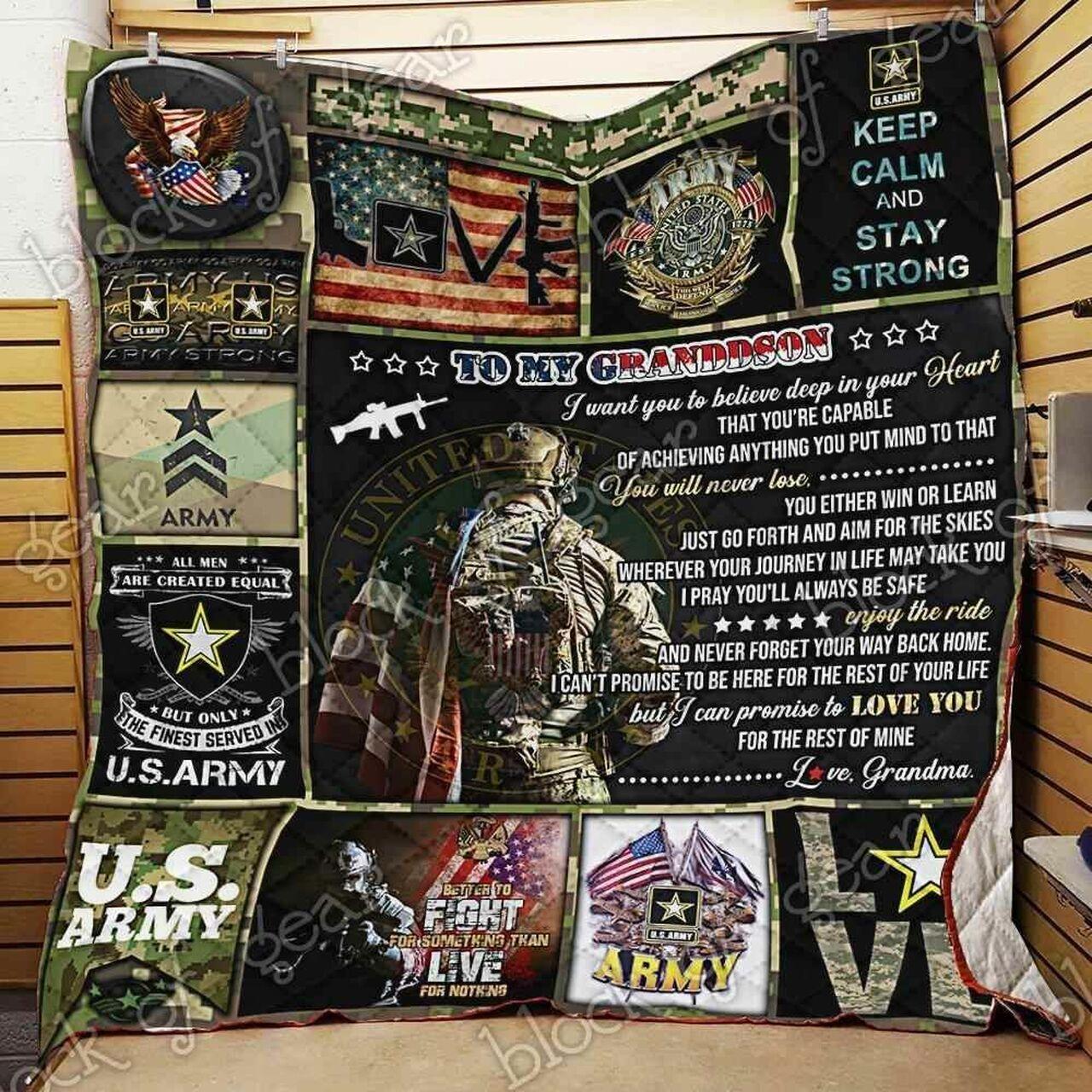 Army Gron Love Grandma Blanket Kc1307 Quilt