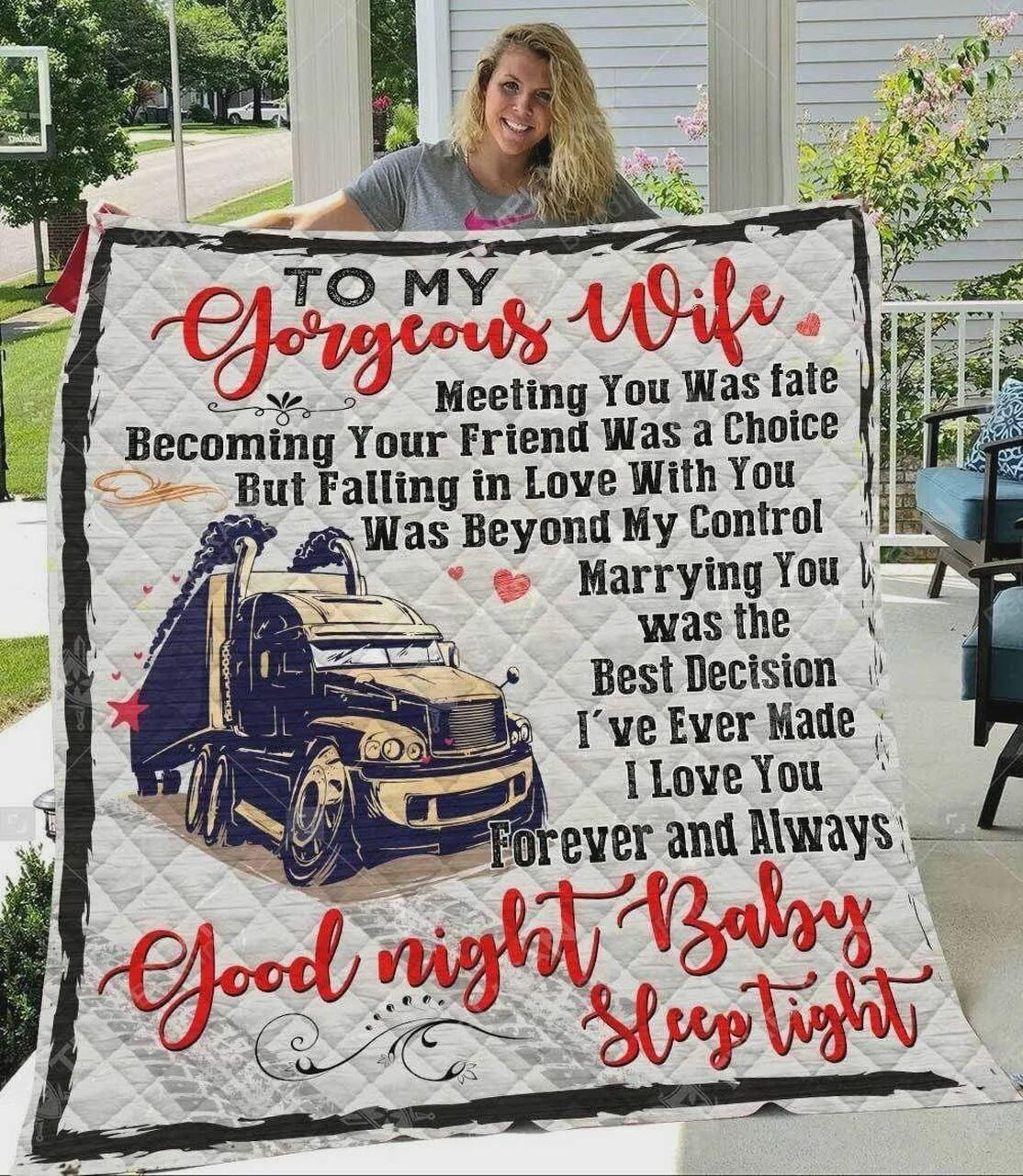 onalized Truc Family To My Gorg Wife Quilt Blanket Marrying Yo Thet Dion Greattomized Blanket G For Birthday C Thgiving