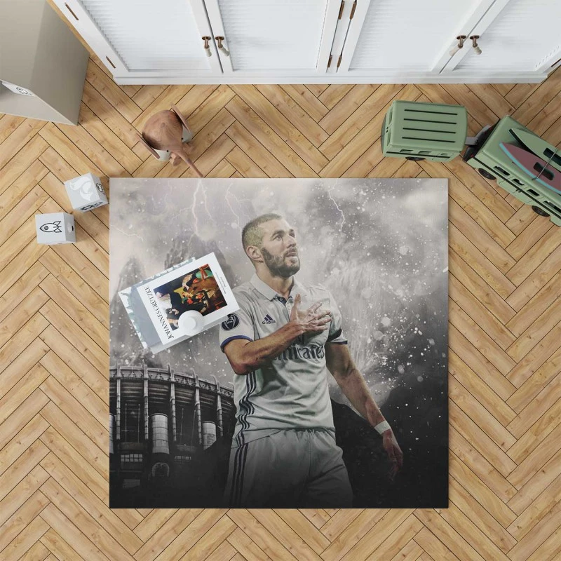 Competitive Football Player Karim Benzema Rug