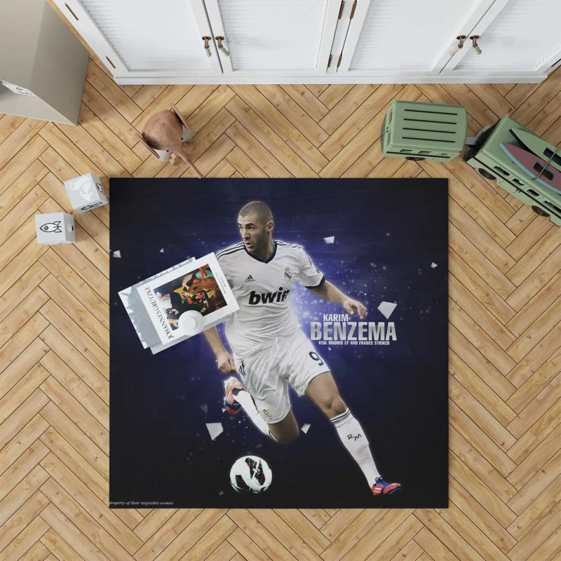 Sportive Football Player Karim Benzema Rug