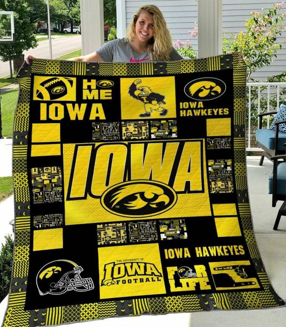 Ncaa Iowa Hawk Quilt Blanket #451