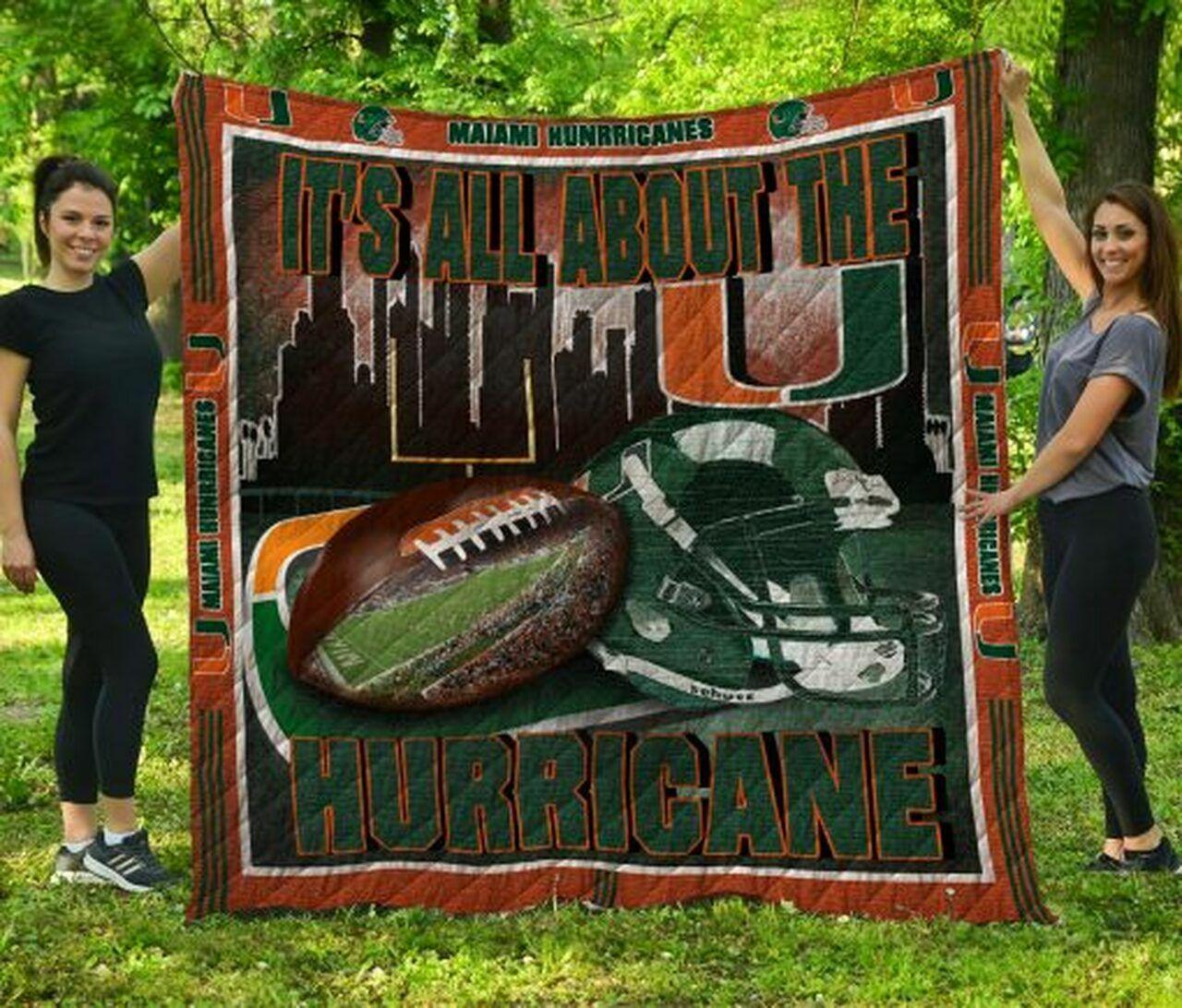 Ncaa Miami Hurric Quilt Blanket #139