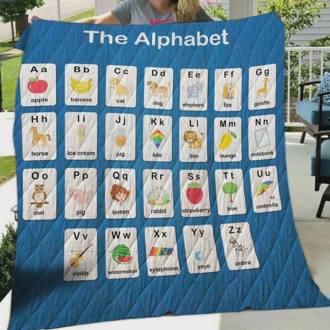 Teacher Alphabet Quilt Blanket Greattomized Blanket G For Birthday C Thgiving Fat Day
