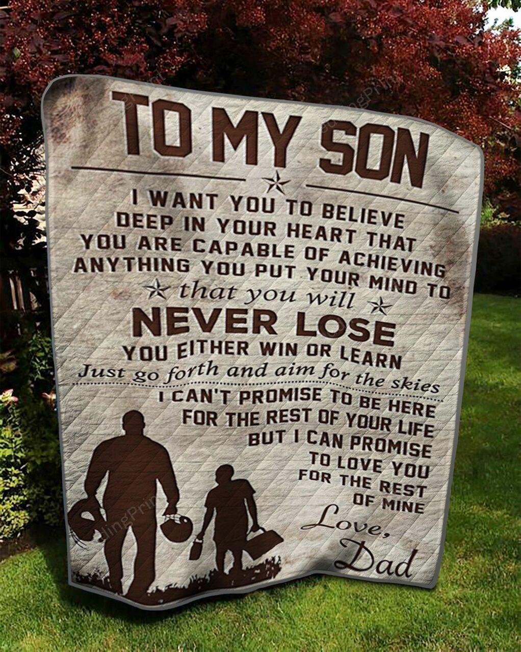 onalized American Football To on From Dad I Love You For Thet Of My Life Quilt Blanket Greattomized G For Birthday C Thgiving Fat Day