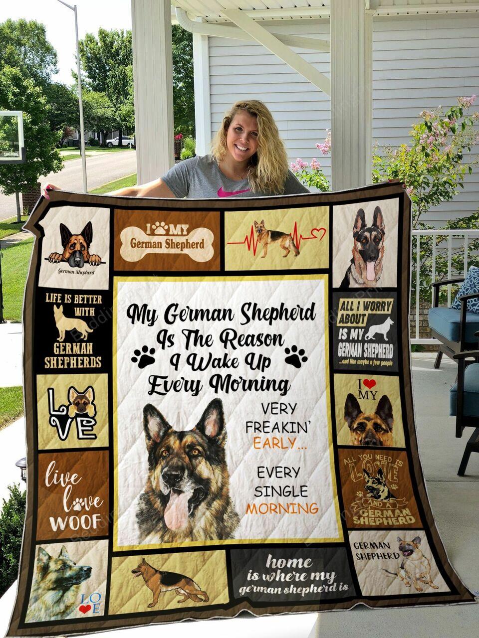 Germhepher The on I Wake Up Every Morning Quilt Blanket Greattomized Blanket G For Birthday C Thgiving