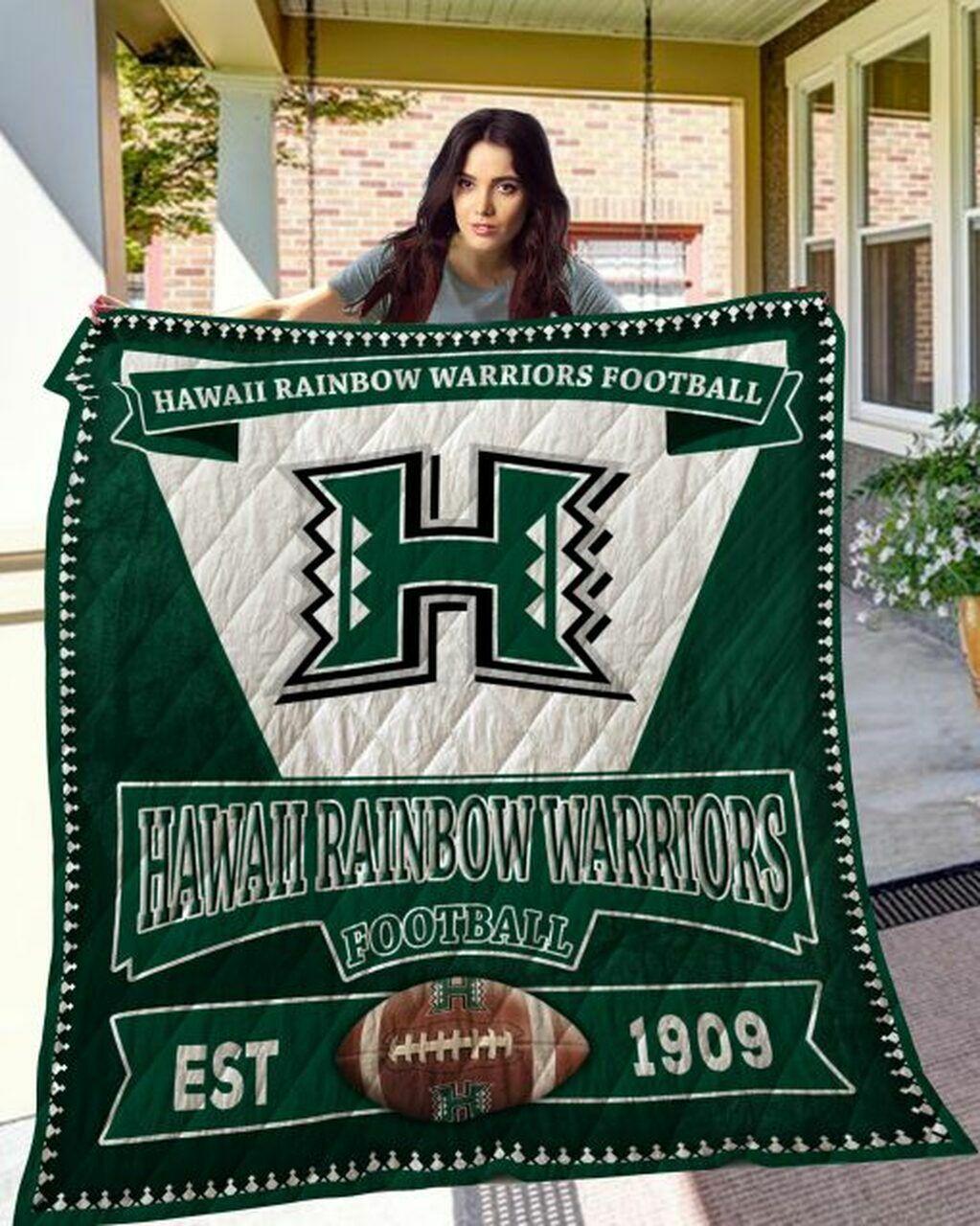 Ncaa Hawaii Rainbow Warr Quilt Blanket #1582