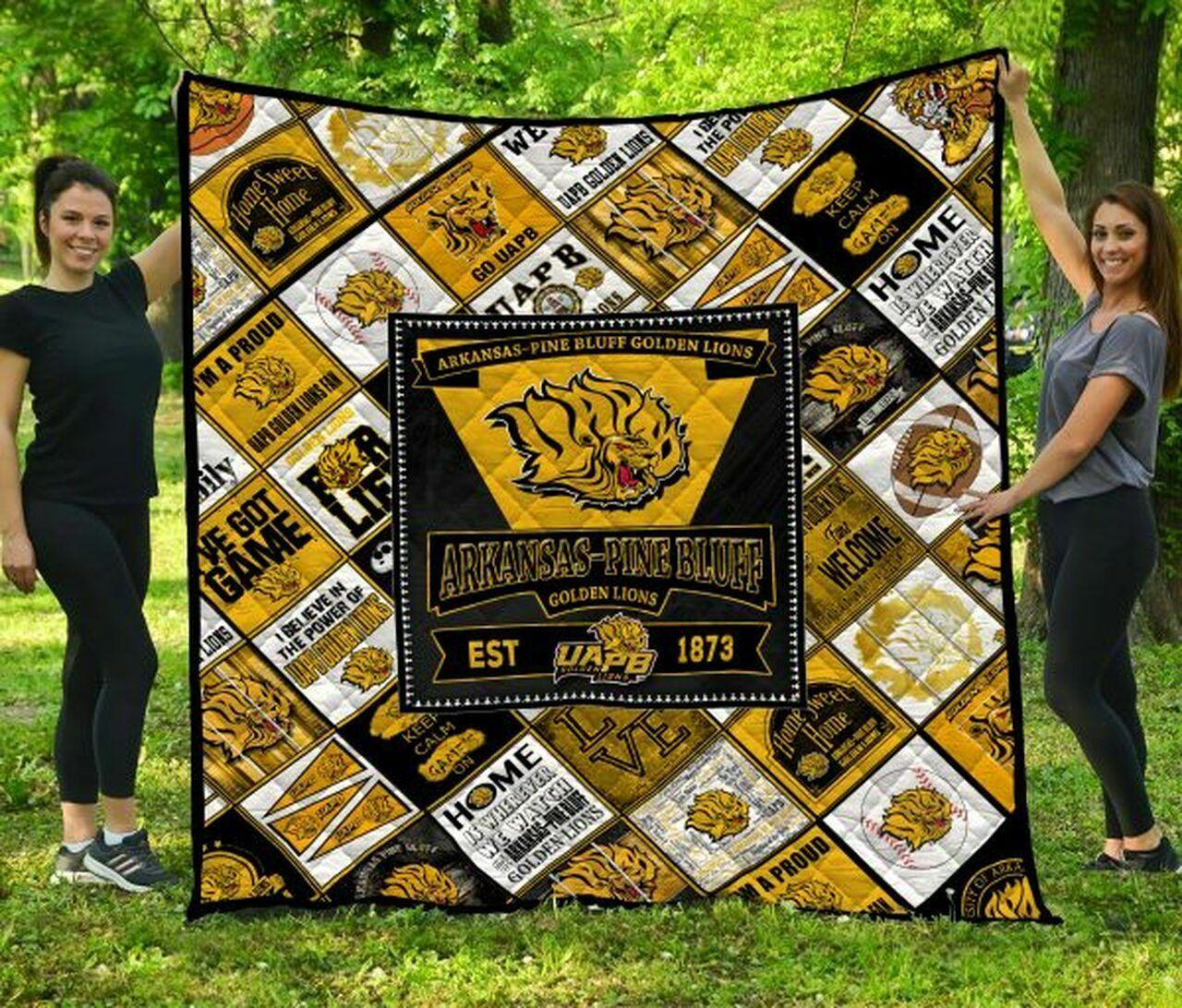 Ncaa Aras-Pine Bluff Golden L Quilt Blanket #1577