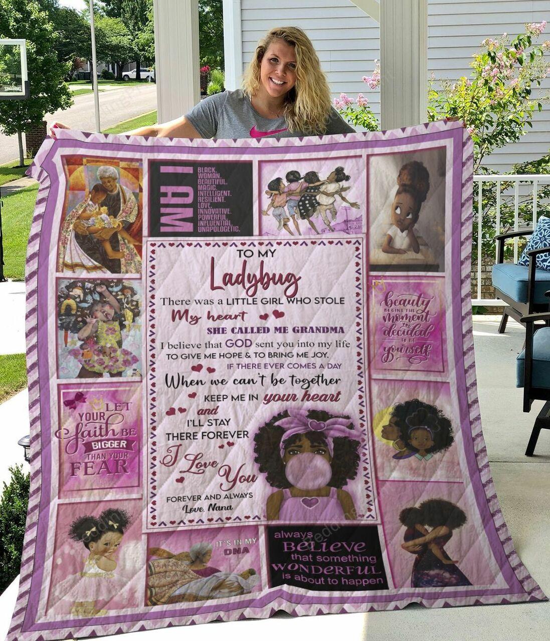 onalized Black Girl To My Granddaughter Quilt Blanket From Grandma I Love You Forever And Al Greattomized Blanket G For Birthday C Thgiving