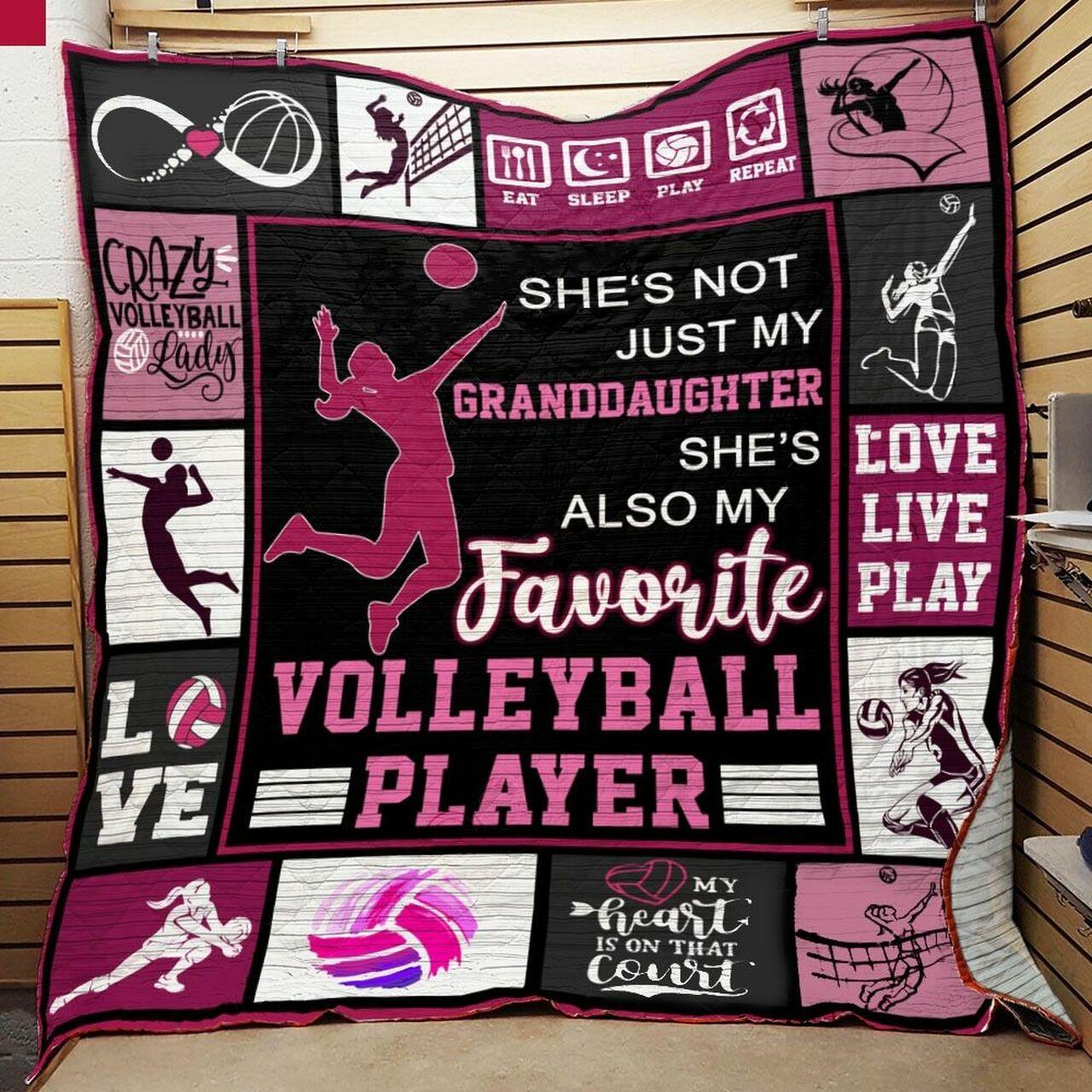 Nott GranddaughtheSo My Favorite Volleyball Player Quilt Blanket Greattomized Blanket G For Birthday C Thgiving