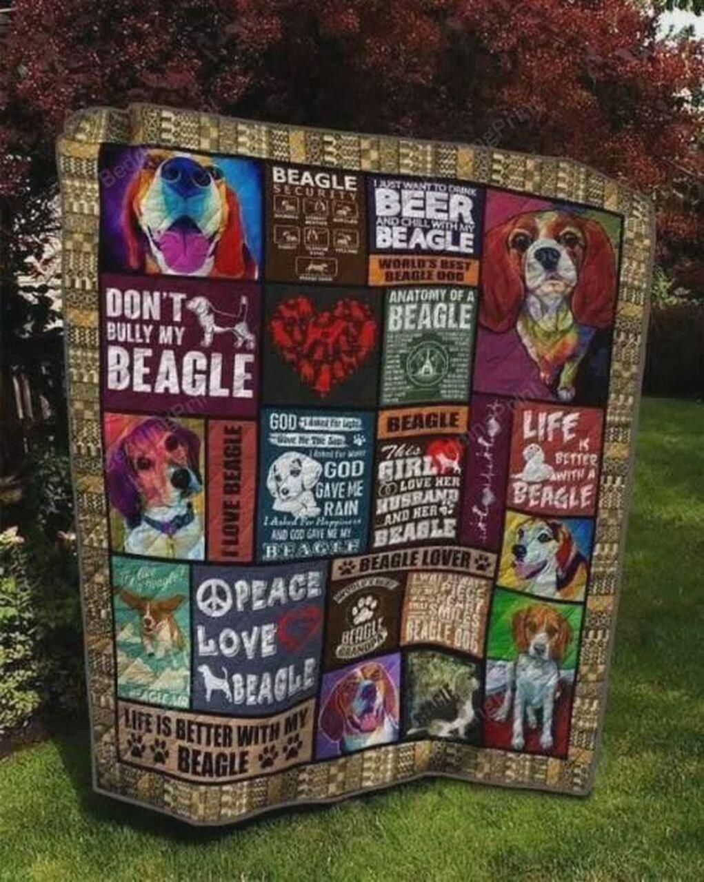 Beagle Lif Better With My Beagle Quilt Blanket Greattomized Blanket G For Birthday C Thgiving Perfect Gift For Beagle Lo