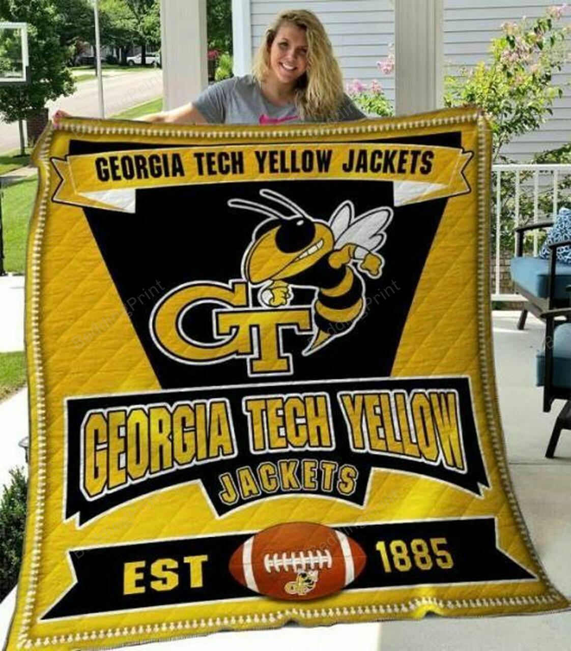 Ncaa Georgia Tech Yellow Jac Quilt Blanket #98