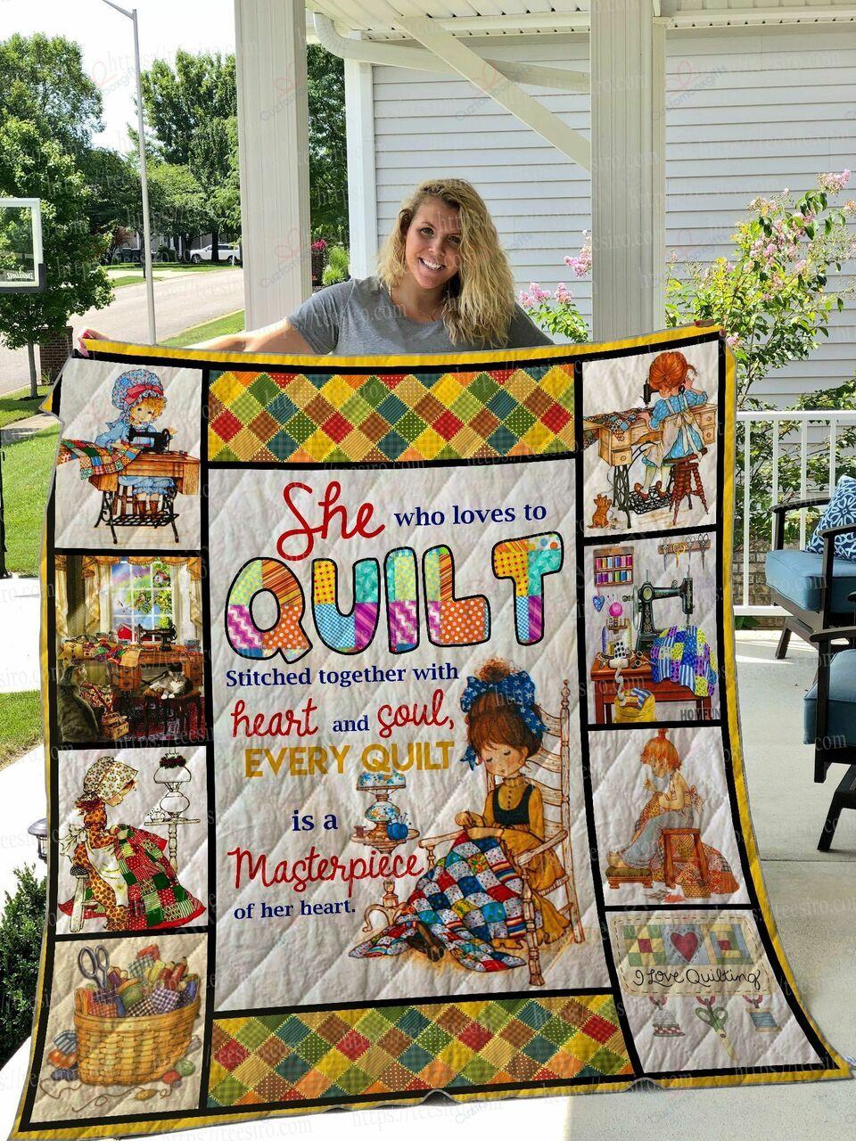Quiltihe Who L To Quitit Together With Heart Aoul Every Quilterpiece Of Her Heart Quilt Blanket Greattomized Blanket G For Birthday C Thgiving
