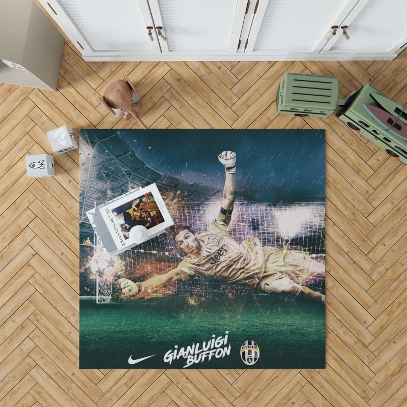 Gianluigi Buffon Exciting Juve Football Goalkeeper Rug