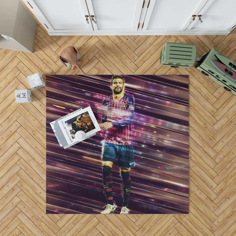 Gerard Pique Uefa Champions League Football Player Rug