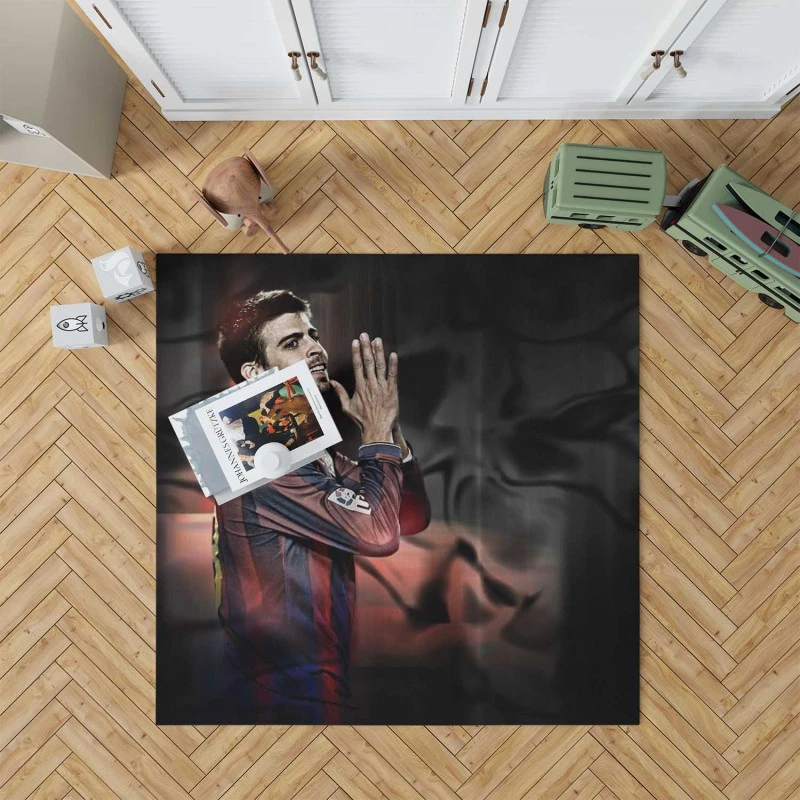 Gerard Pique Energetic Barcelona Football Player Rug