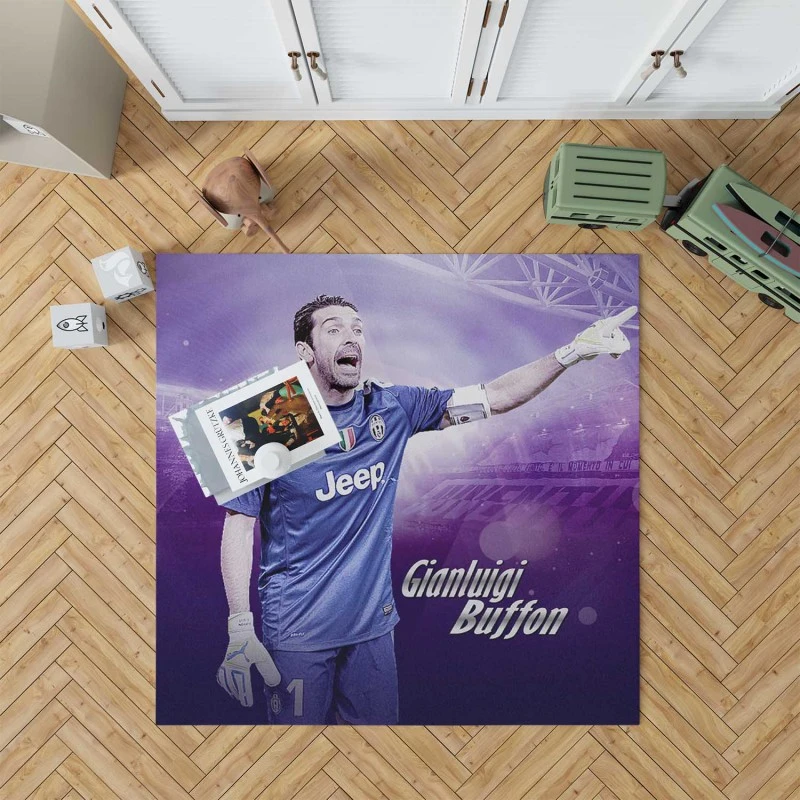 Gianluigi Buffon Energetic Italian Football Player Rug