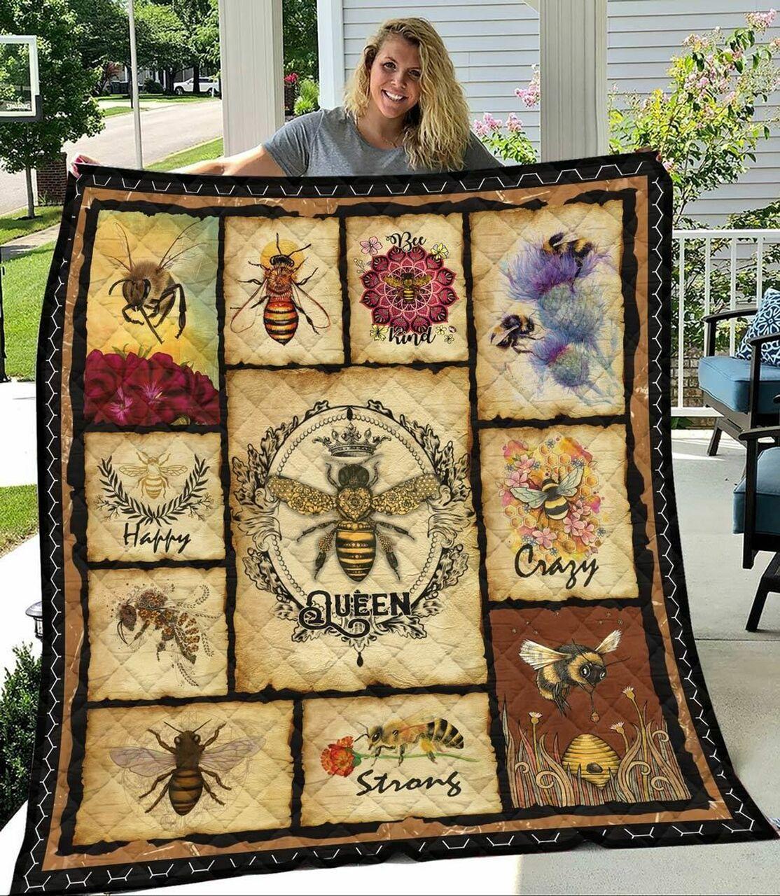 Crazy Atrong Bee Queen Quilt Blanket Greattomized Blanket G For Birthday C Thgiving