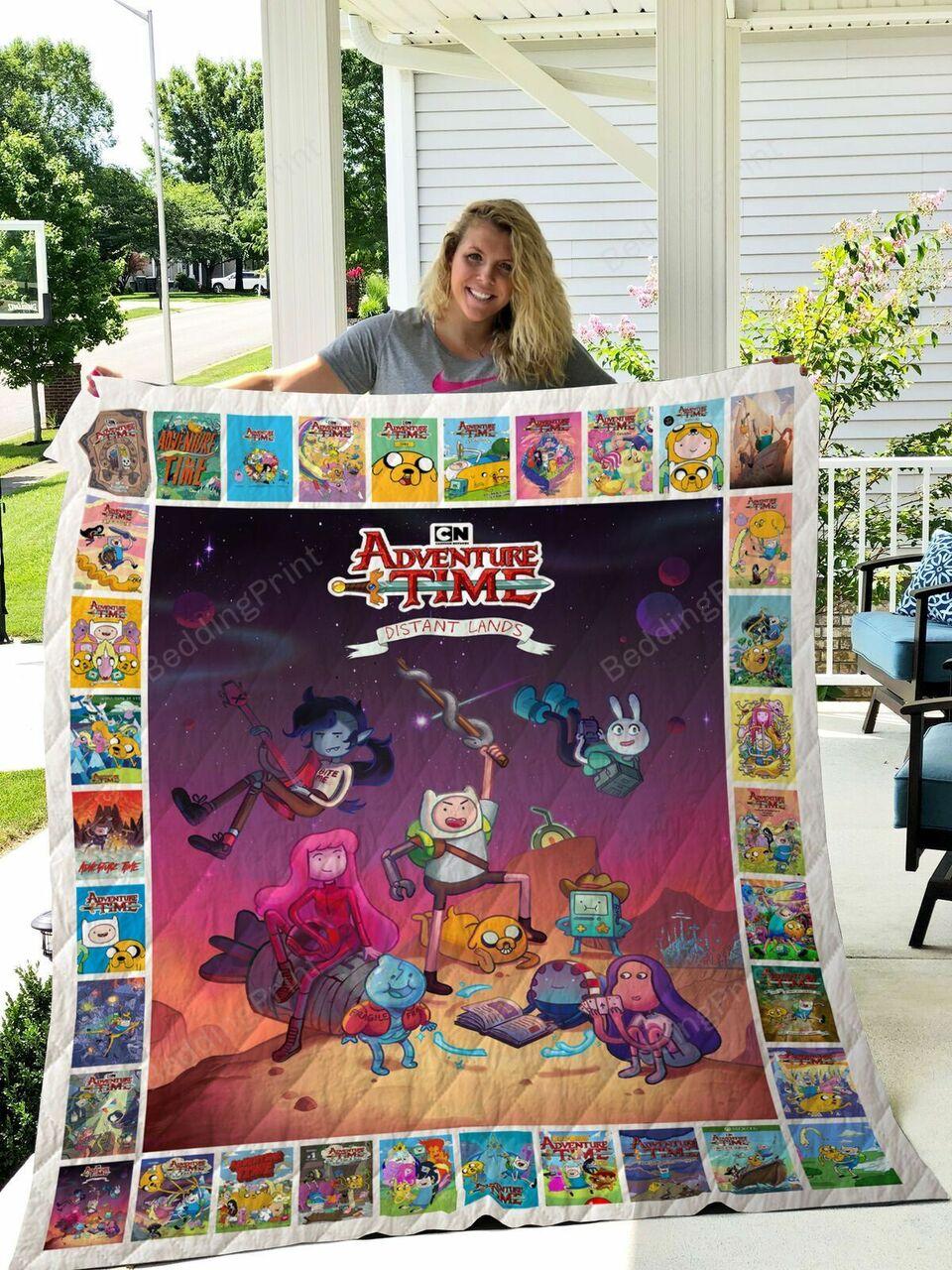 Adventure Time Cartoon Quilt Blanket Finn Jack Bubblegum Vampire QueenIce King G