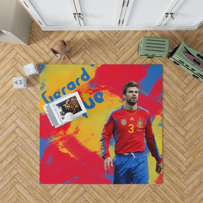 Gerard Pique Top Ranked Spanish Football Player Rug