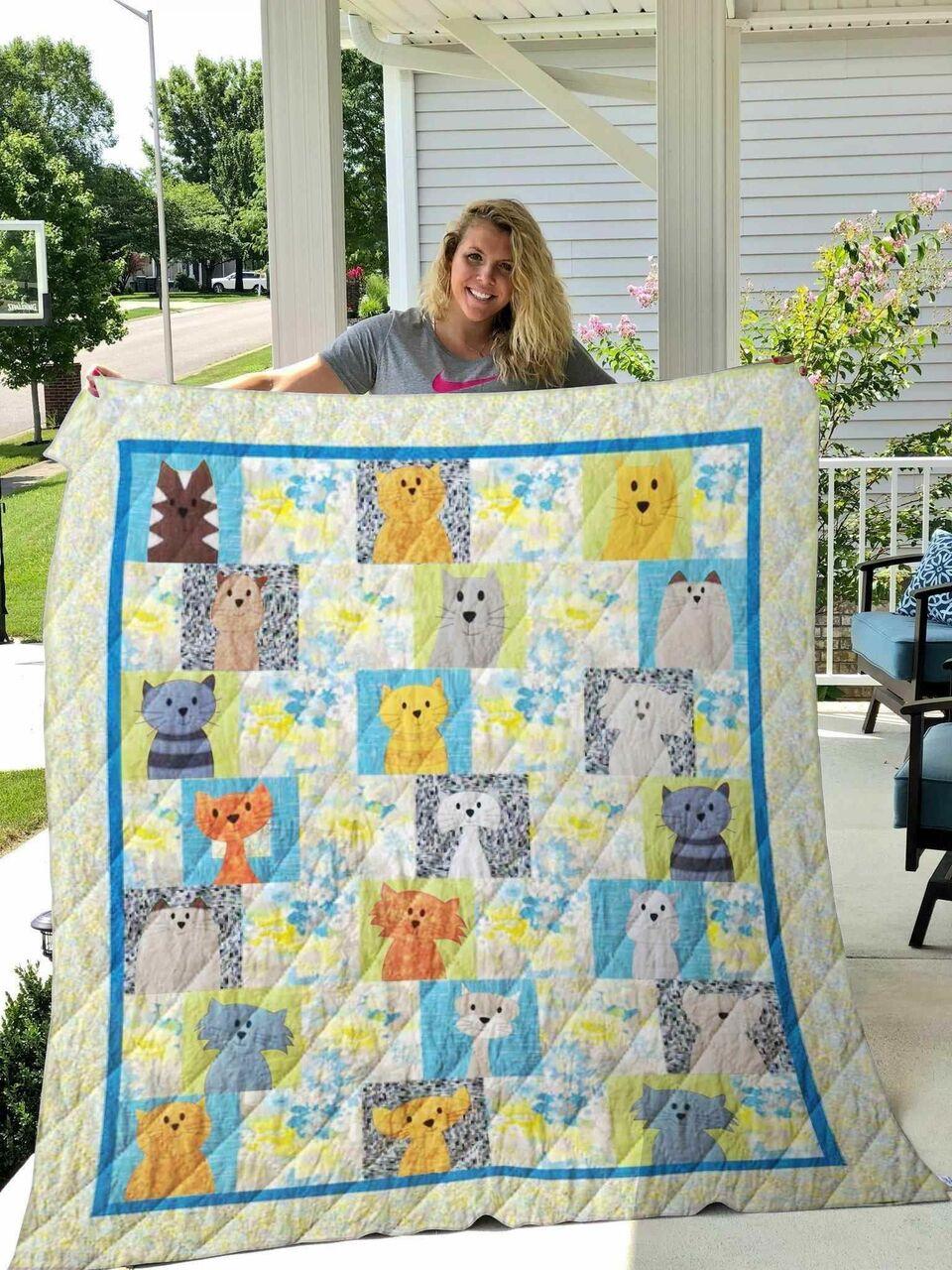 Cat Blanket Flower Blanket Th1807 Quilt