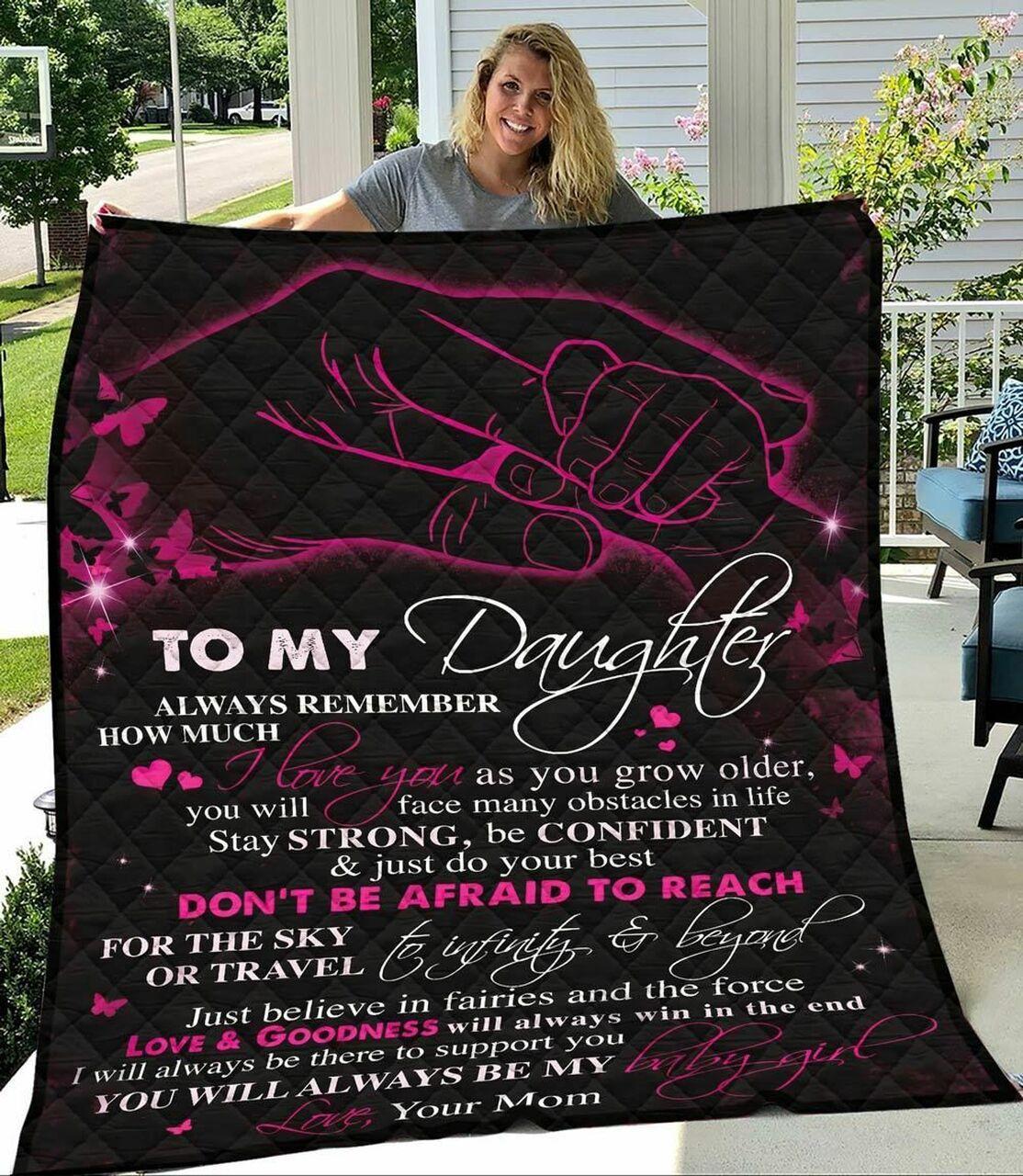 onalized To My Daughter From Mom Al Remember How Much I Love You Quilt Blanket Greattomized G For Birthday C Thgiving