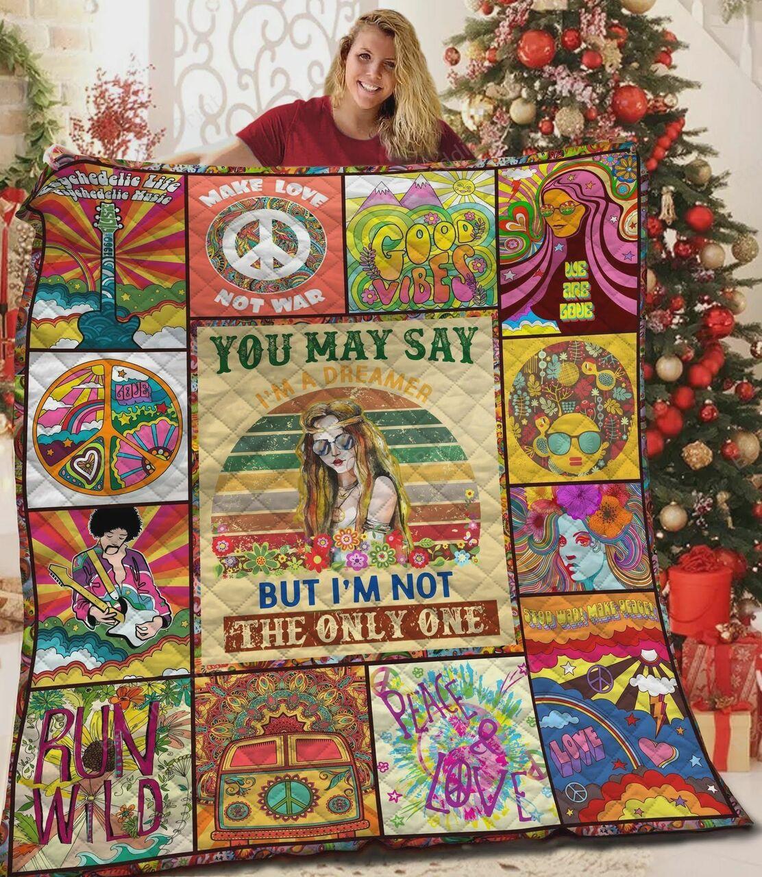 Hippie Make Love Not War Quilt Blanket Greattomized Blanket G For Birthday C Thgiving