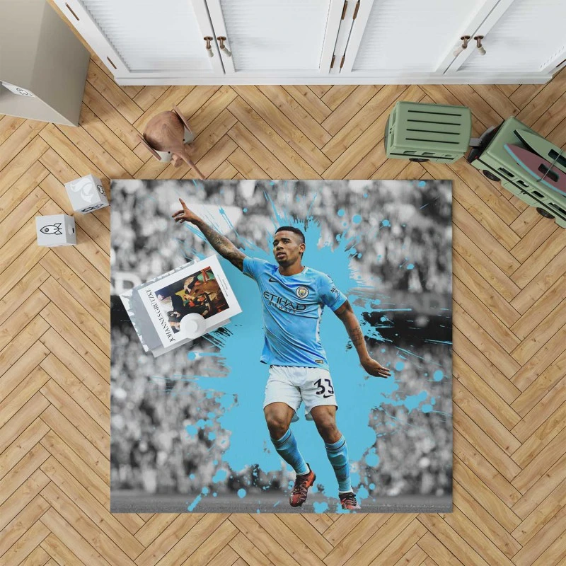 Gabriel Jesus Fa Cup Football Player Rug