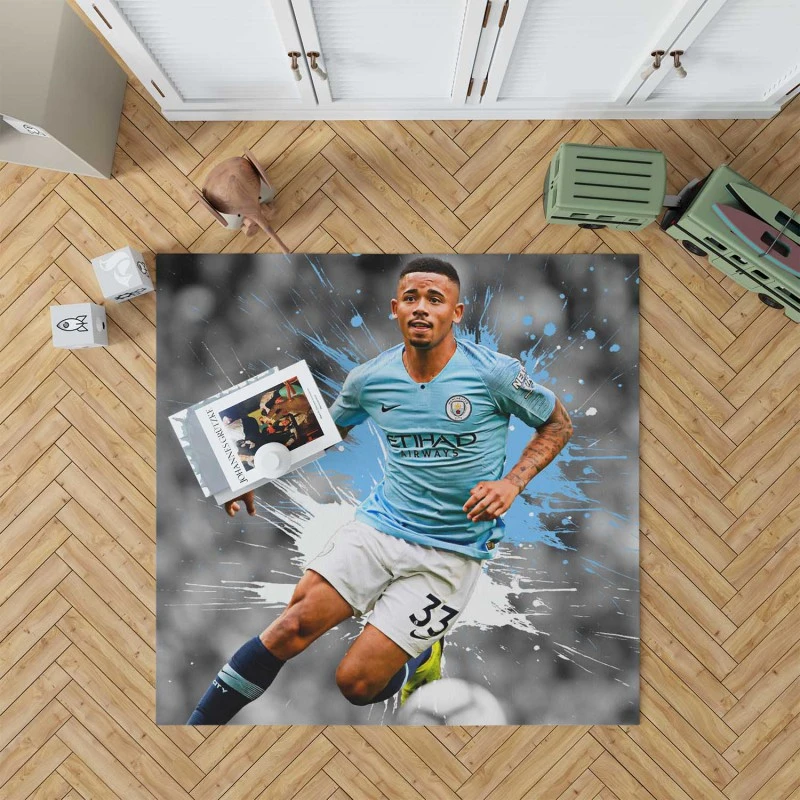 Gabriel Jesus Premier League Football Player Rug