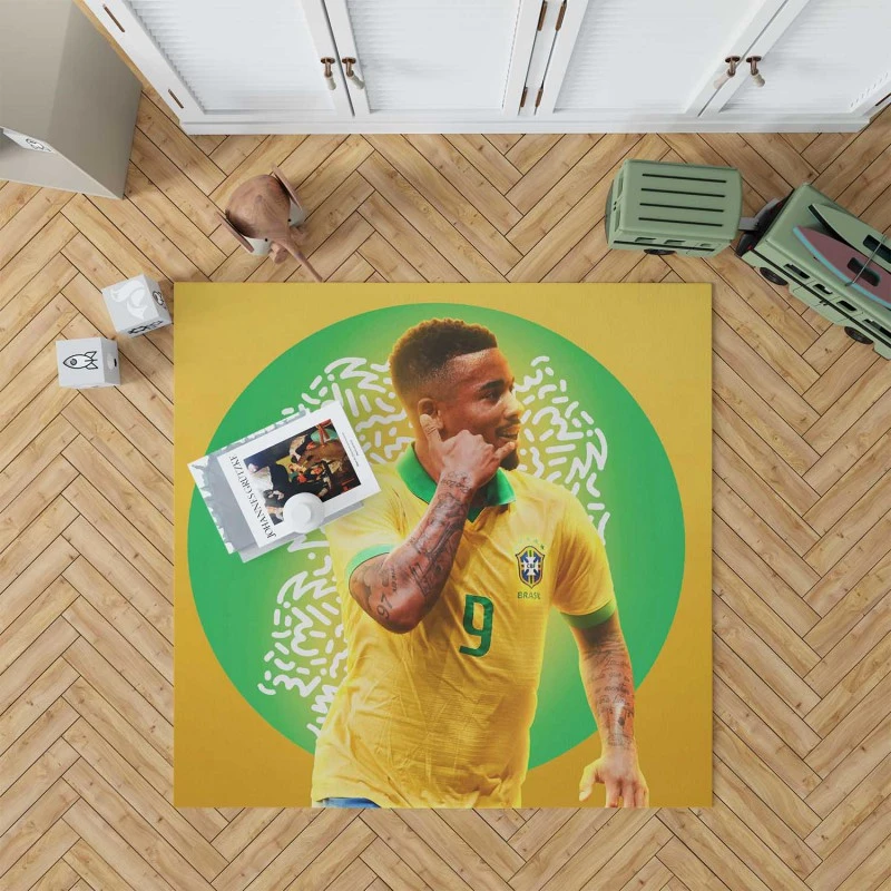 Gabriel Jesus Brazilian Professional Football Player Rug