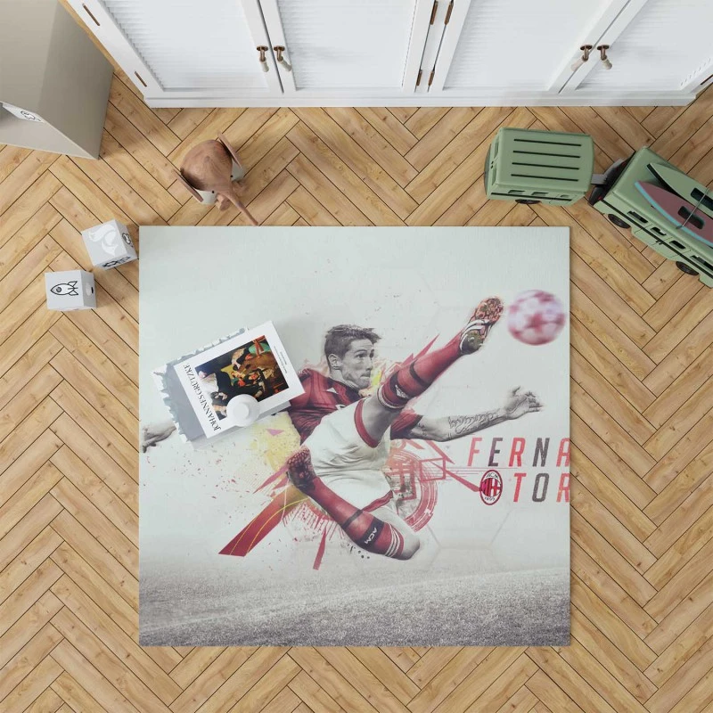Fernando Torres Competitive Ac Milan Football Player Rug
