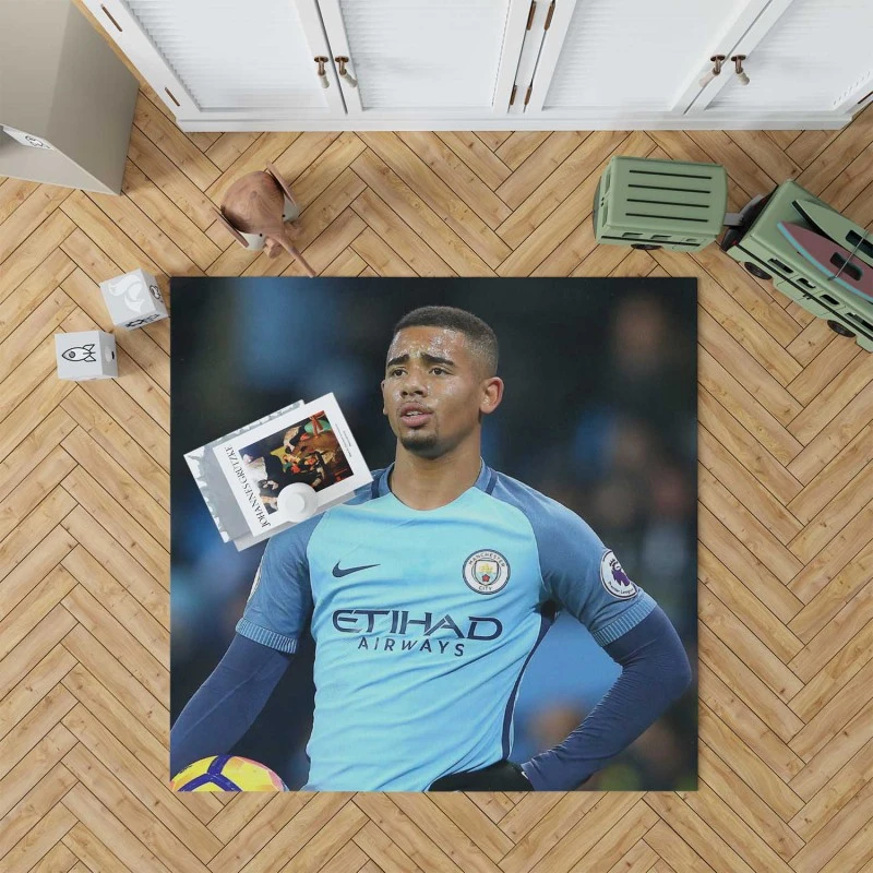 Gabriel Jesus Popular Manchester City Football Player Rug