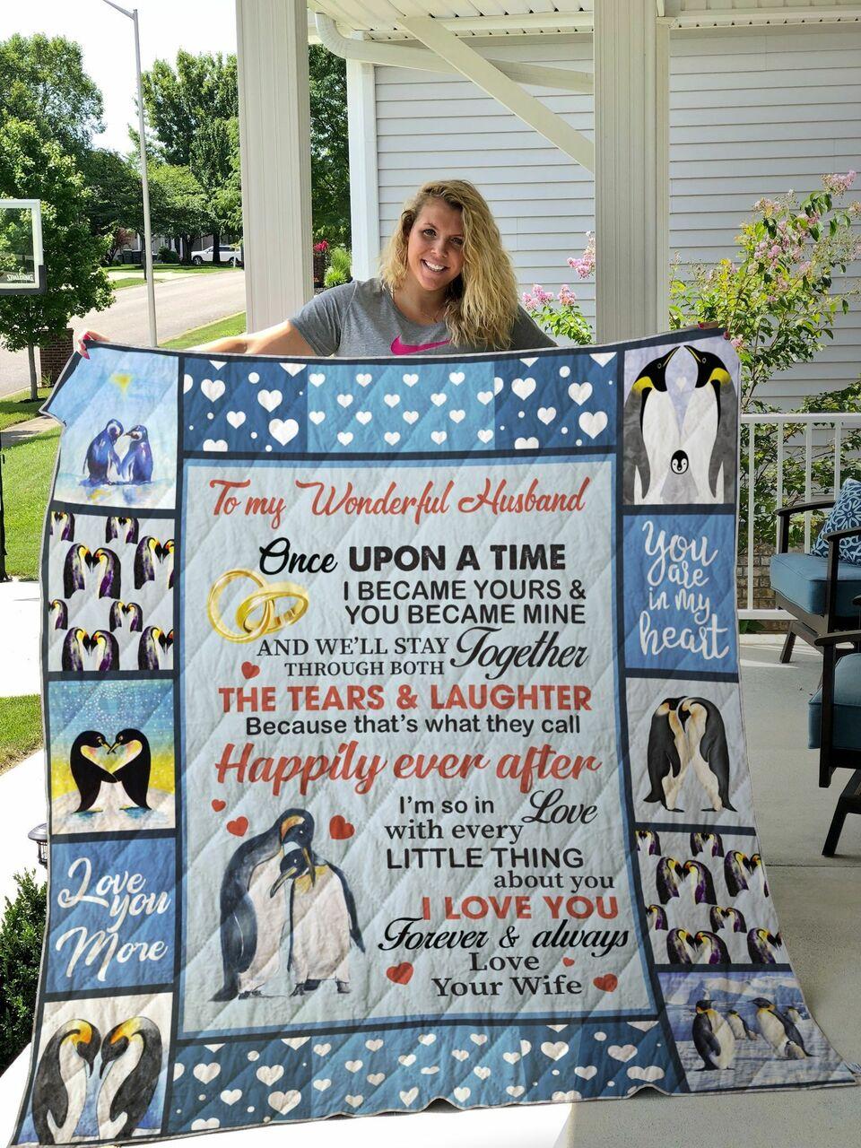 onalized Penguin To Myband Quilt Blanket From Wife I Love You Forever And Al Greattomized Blanket G For Birthday C Thgiving