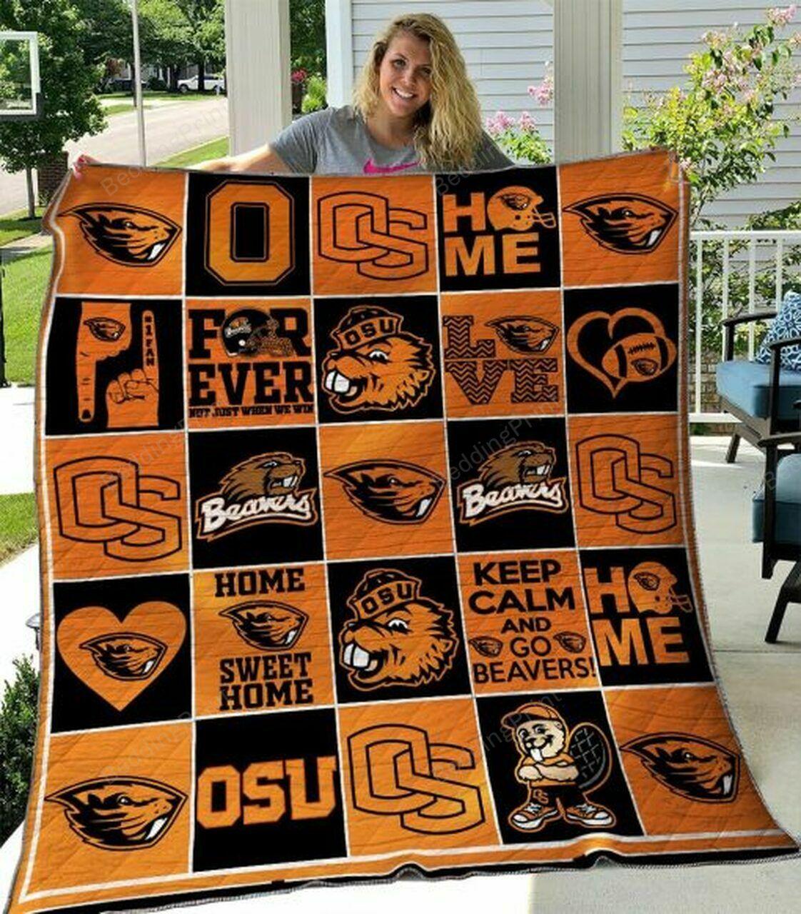 Ncaa Oregtate Bea Quilt Blanket #659