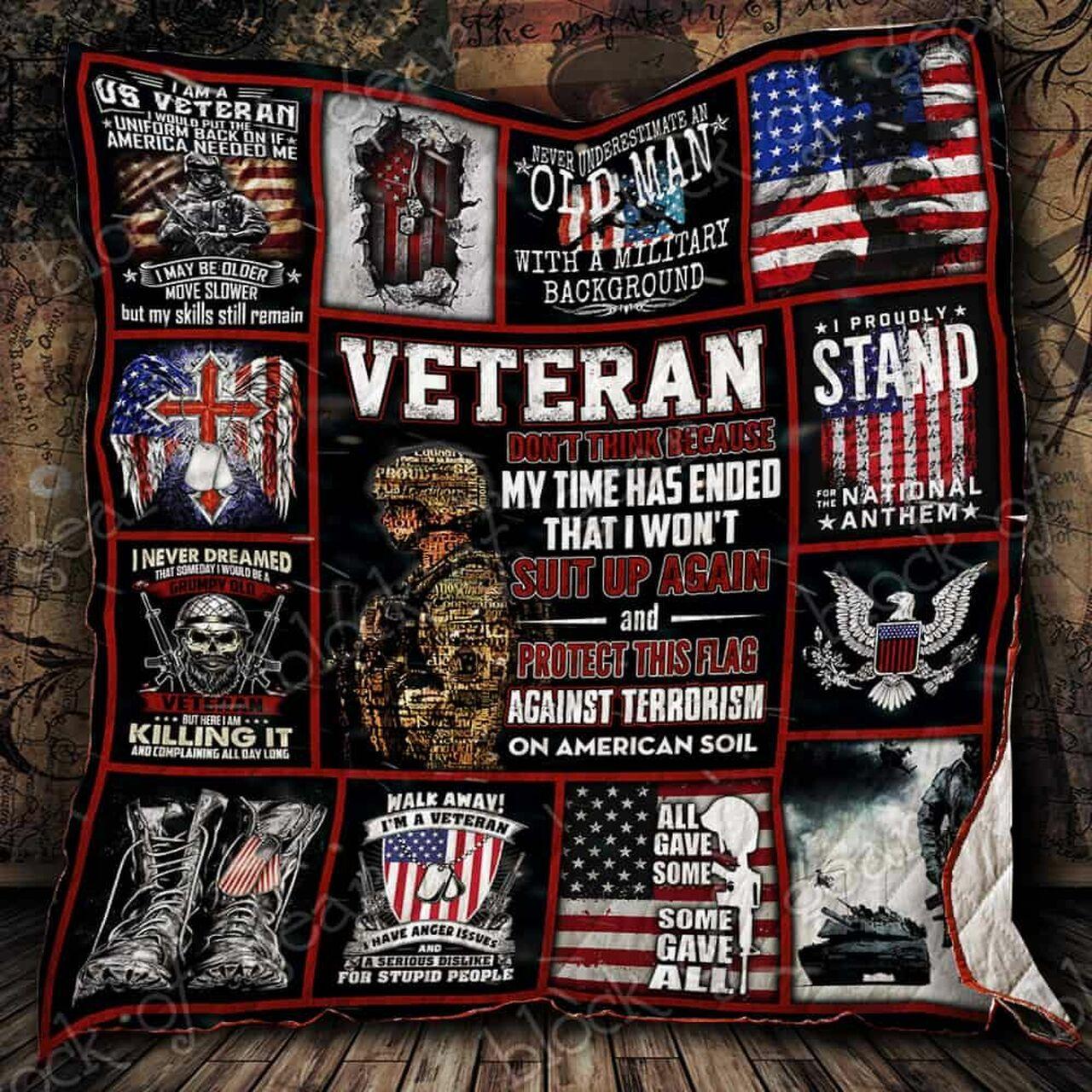 American Proud Veteran Cl2100029Mdq Quilt Blanket