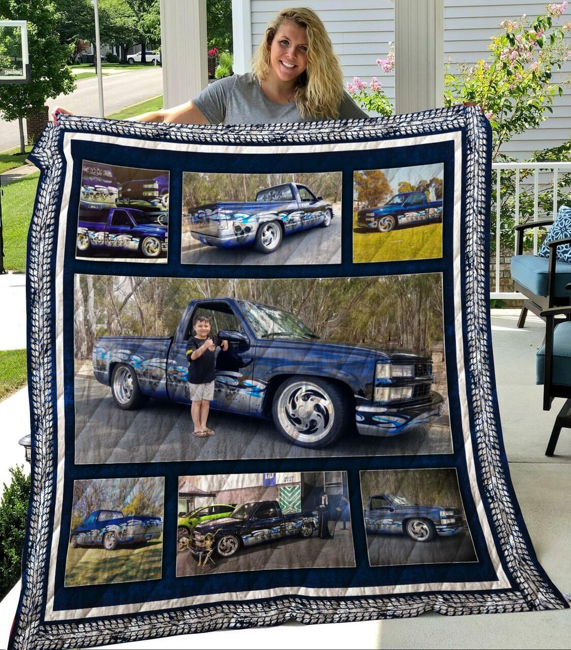 Custom43 Blue Ute Quilt Blanket Quilt