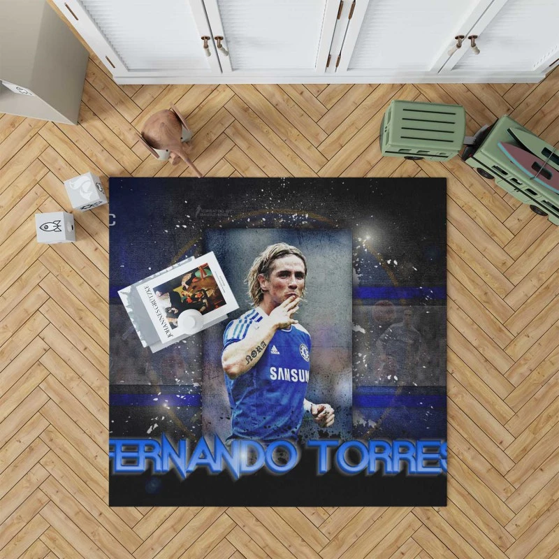 Excellent Chelsea Football Player Fernando Torres Rug